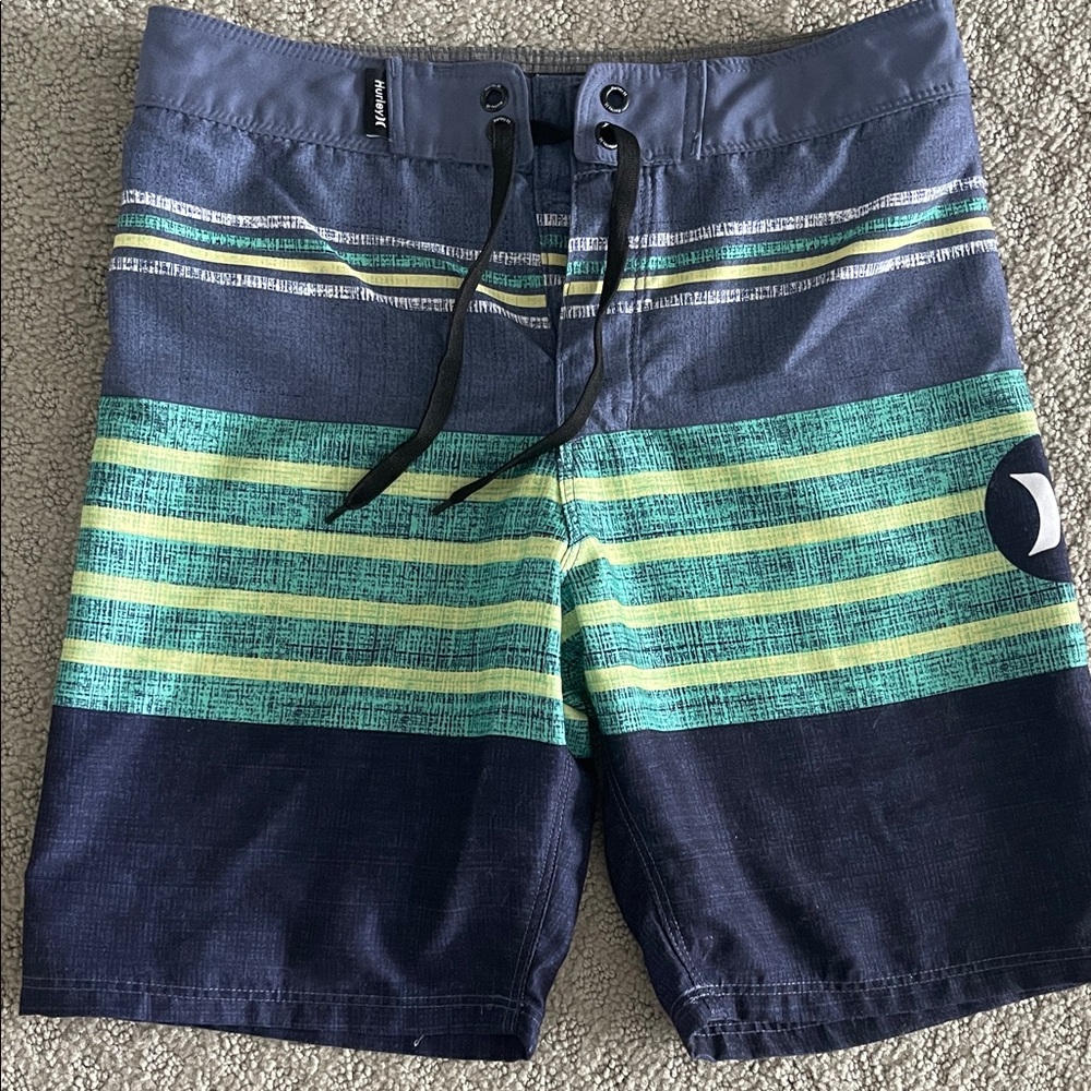 Hurley Boys Navy and Teal Board Shorts
